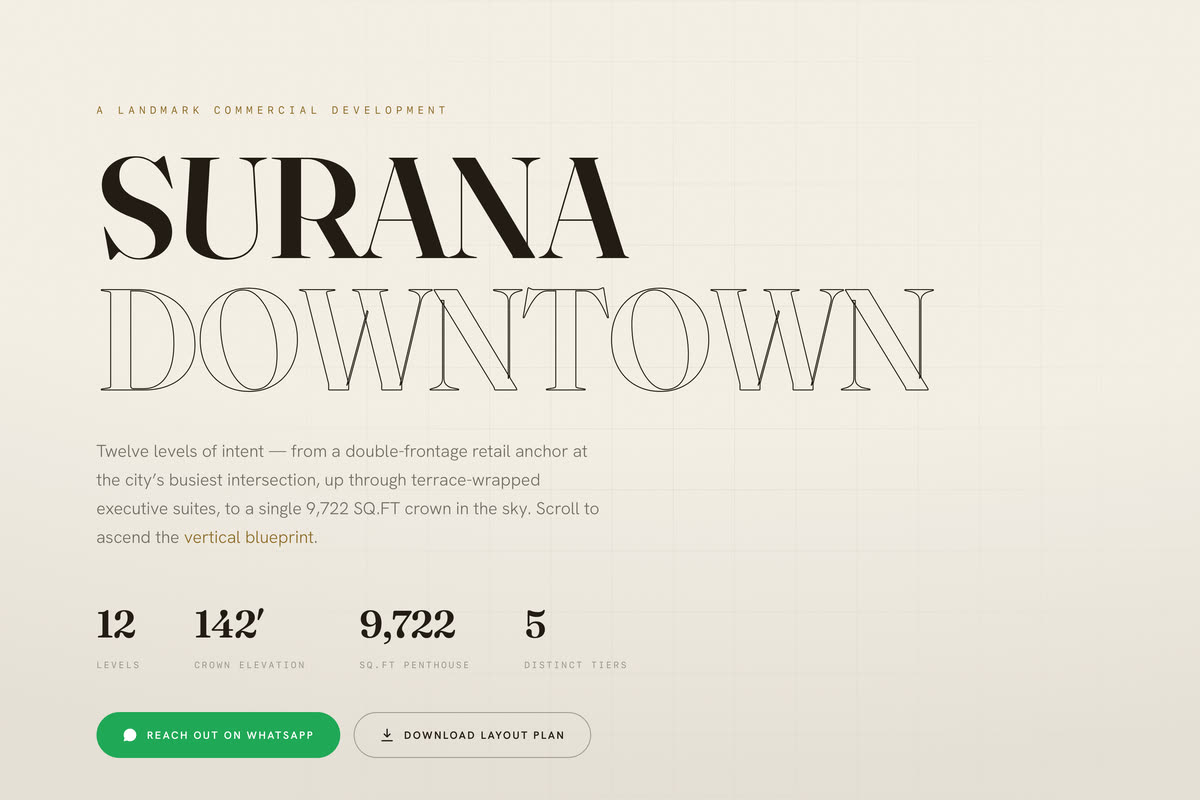 Surana Downtown — concept build
